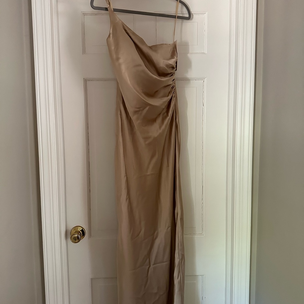 Elegant Tan Evening Gown